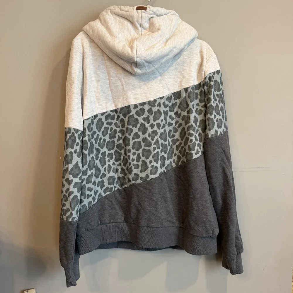 Wanakome Selene Leo Hoodie XL Leopard Canada Grey